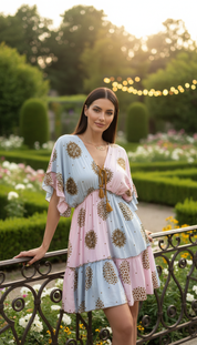 Bicolor Soft Blue Garden Dress