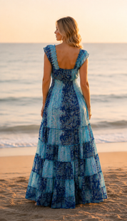 Amara Blue Silk Maxi Dress (copia)