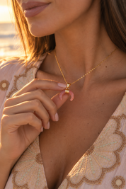 Rose Quartz Moon Necklace
