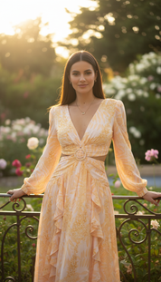 Romantic Silk & Organic Cotton Maxi Dress