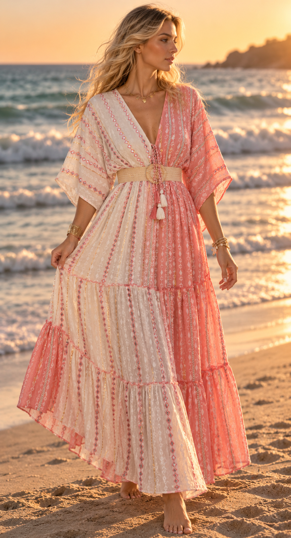 Blush Meadow Maxikleid