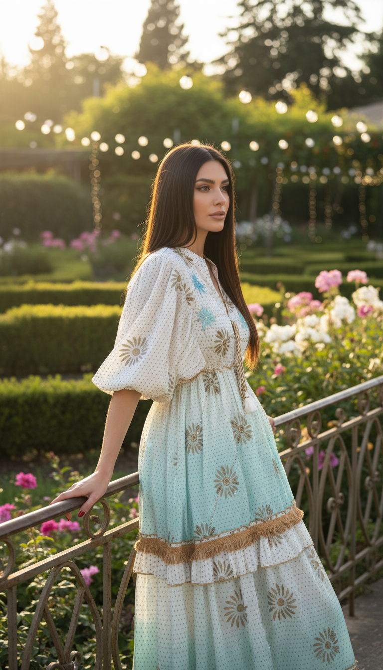 Robe longue Azure Bloom
