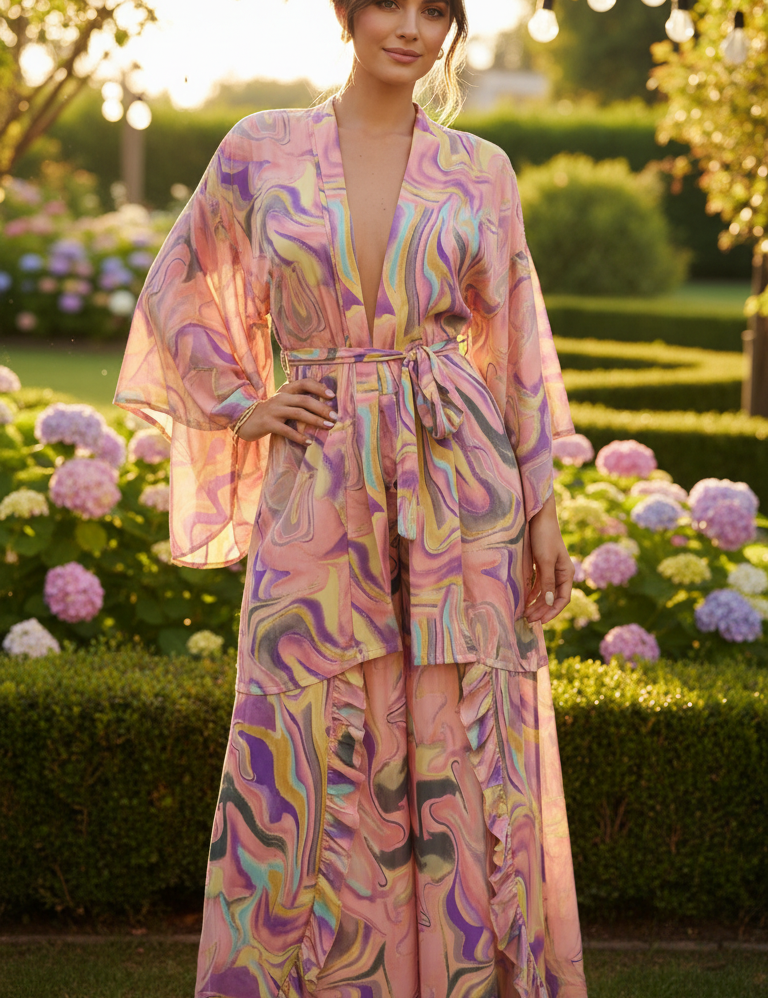 Aurea Silk Kimono Set