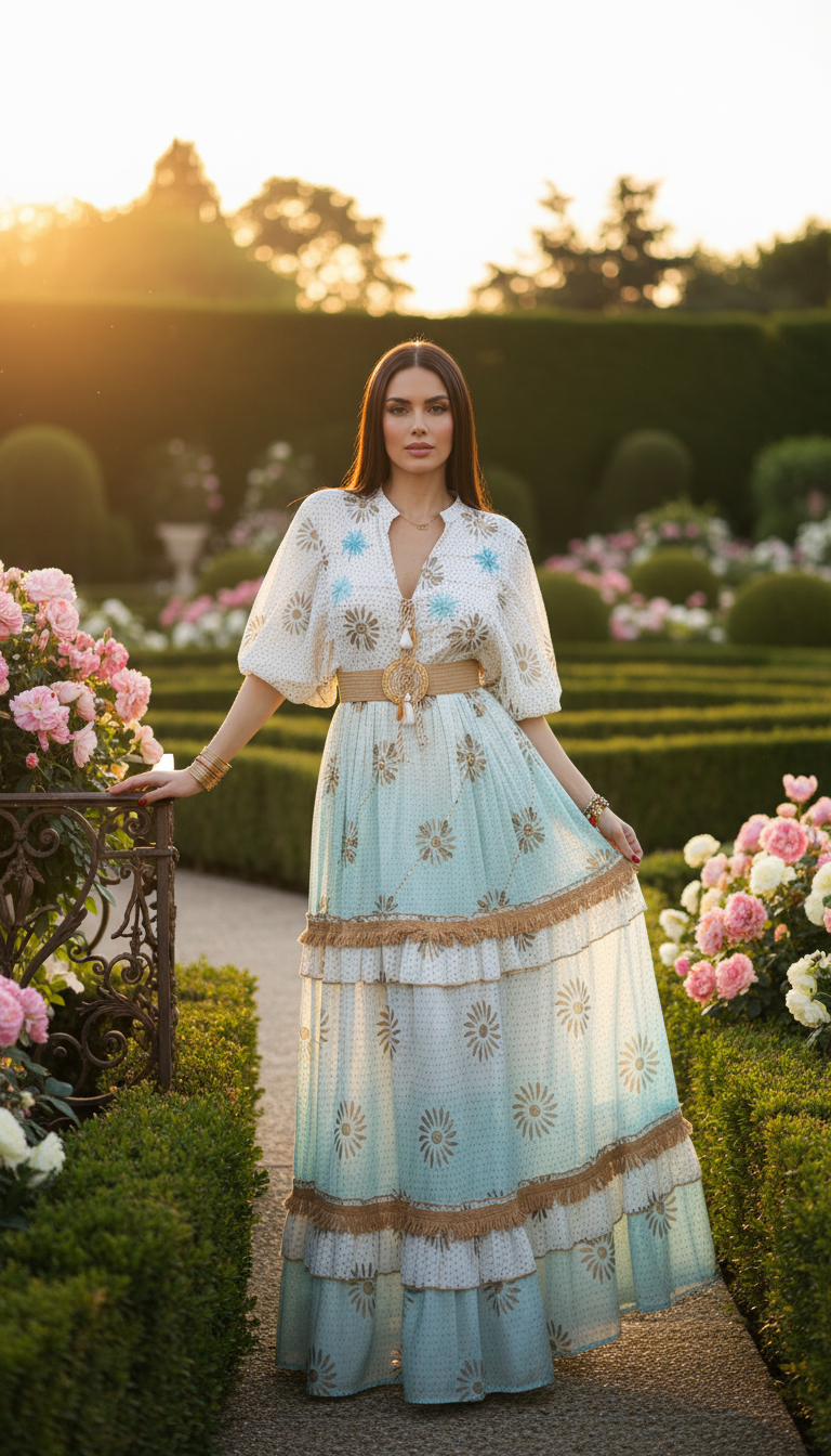 Robe longue Azure Bloom