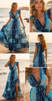 Amara Blue Silk Maxi Dress (copia)