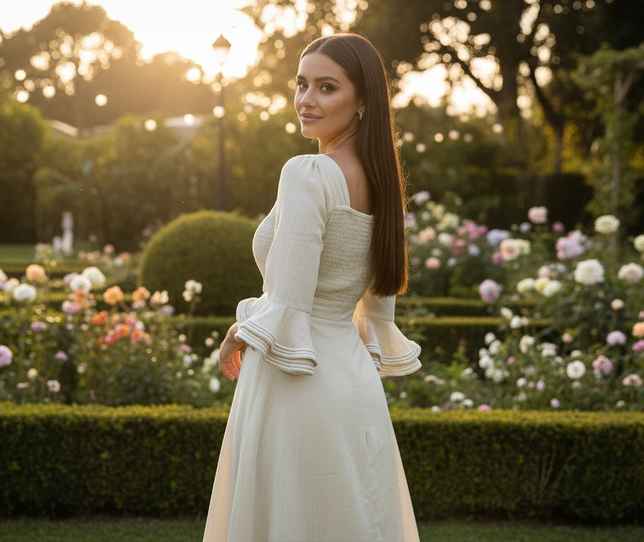 Beige Boho Maxi Dress