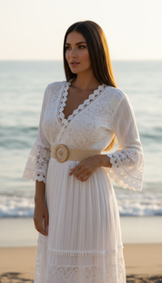 Robe en dentelle bohème pure