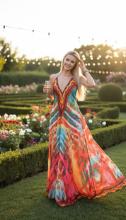 Fire Boho Silk Dress