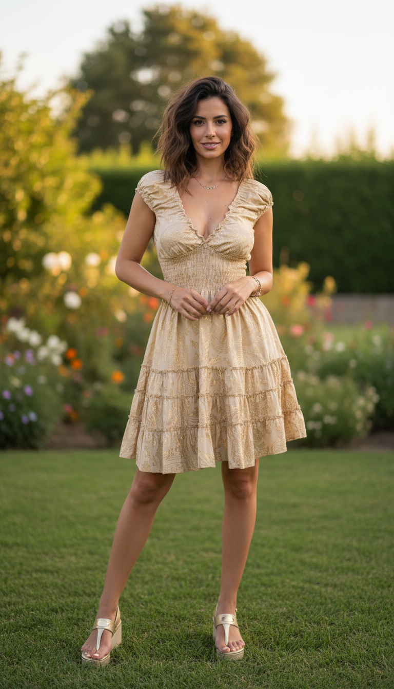 Natural Silk Short Dress