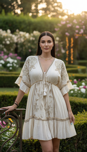 Soft Beige Mini Dress