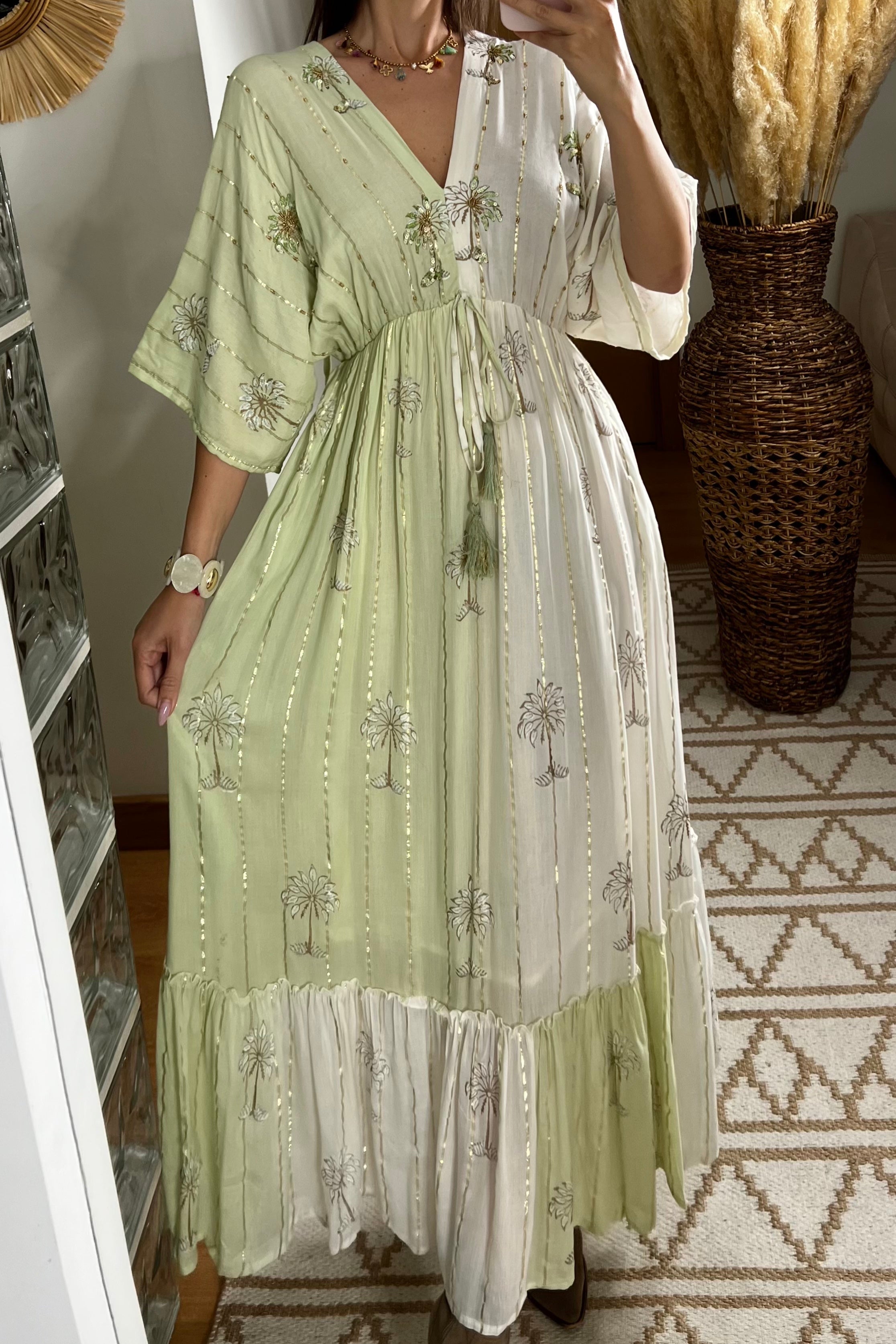 Palm Boho Maxi Dress