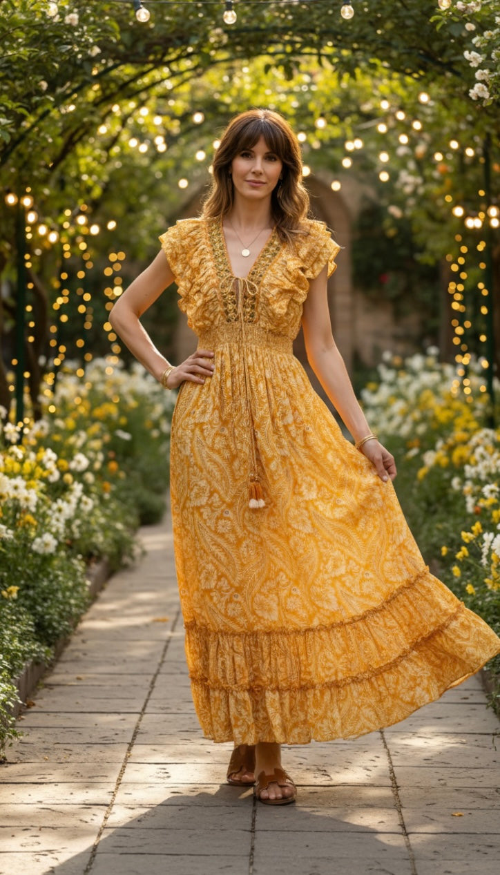 Aurora-rosa Seidenkleid