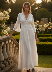 Robe en dentelle sauge