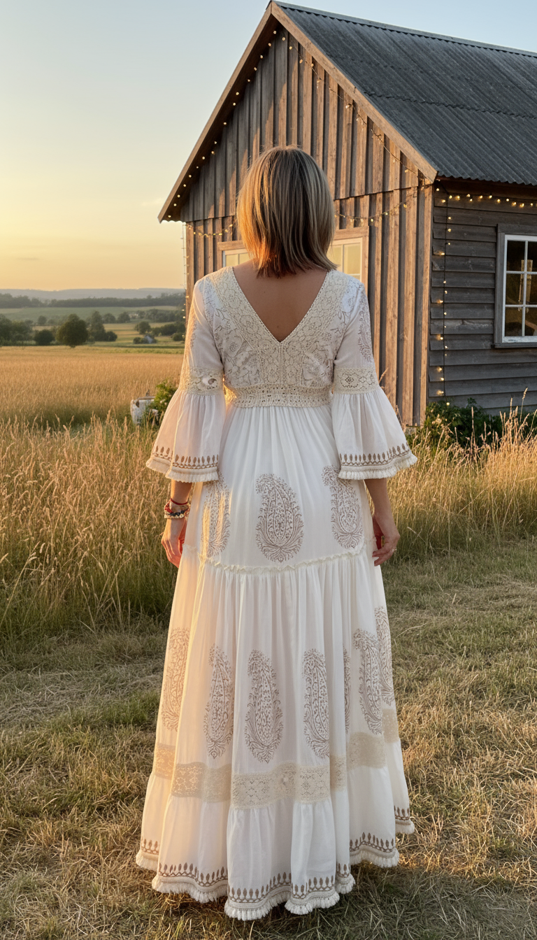 bohemian house dress Tande Peasant bohemian maxi dress in green. House of Afrika