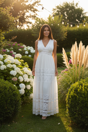 Ethereal White Boho Lace Dress