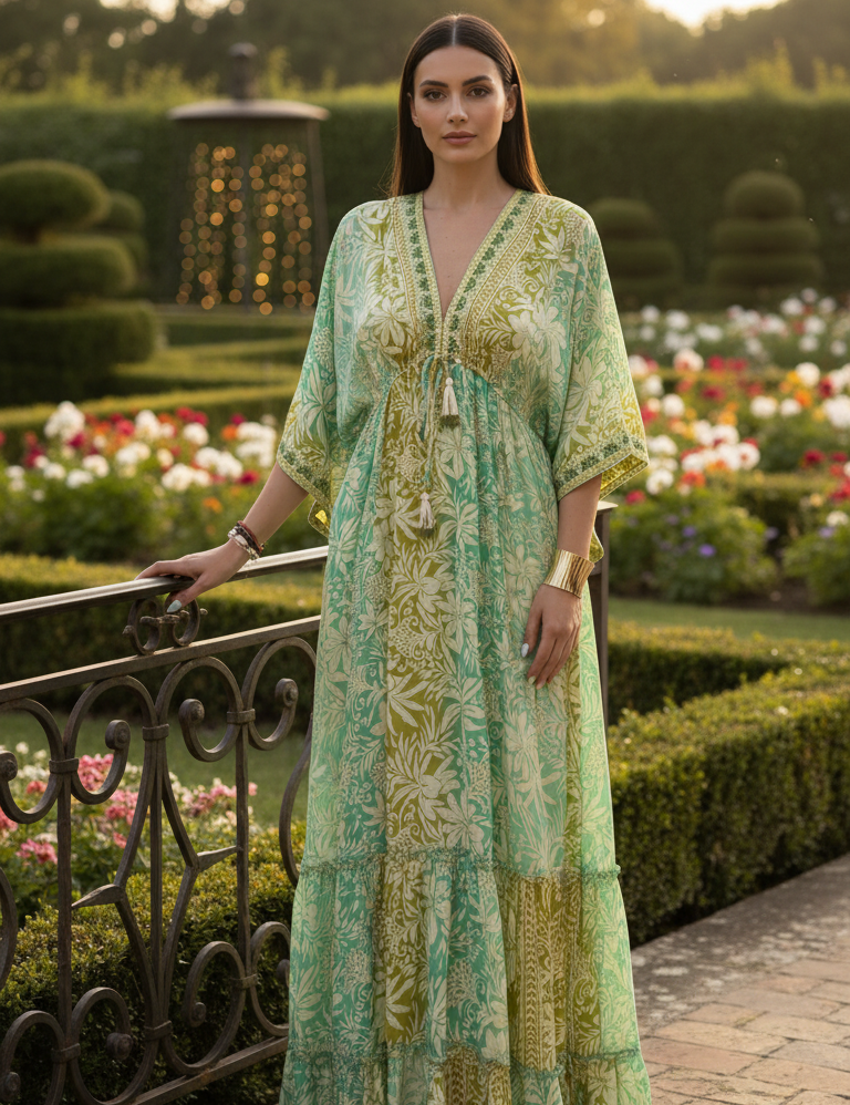 Golden Aura Orange Silk Dress