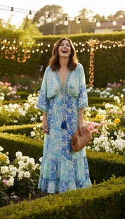 Robe en soie à aura dorée