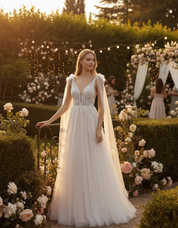 Romantic Bridal Dress with Chantilly Lace