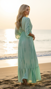 Seafoam Embroidered Maxi Dress