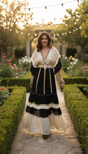 Robe longue bohème Velvet Night – Création romantique artisanale