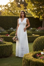 Ethereal White Boho Lace Dress