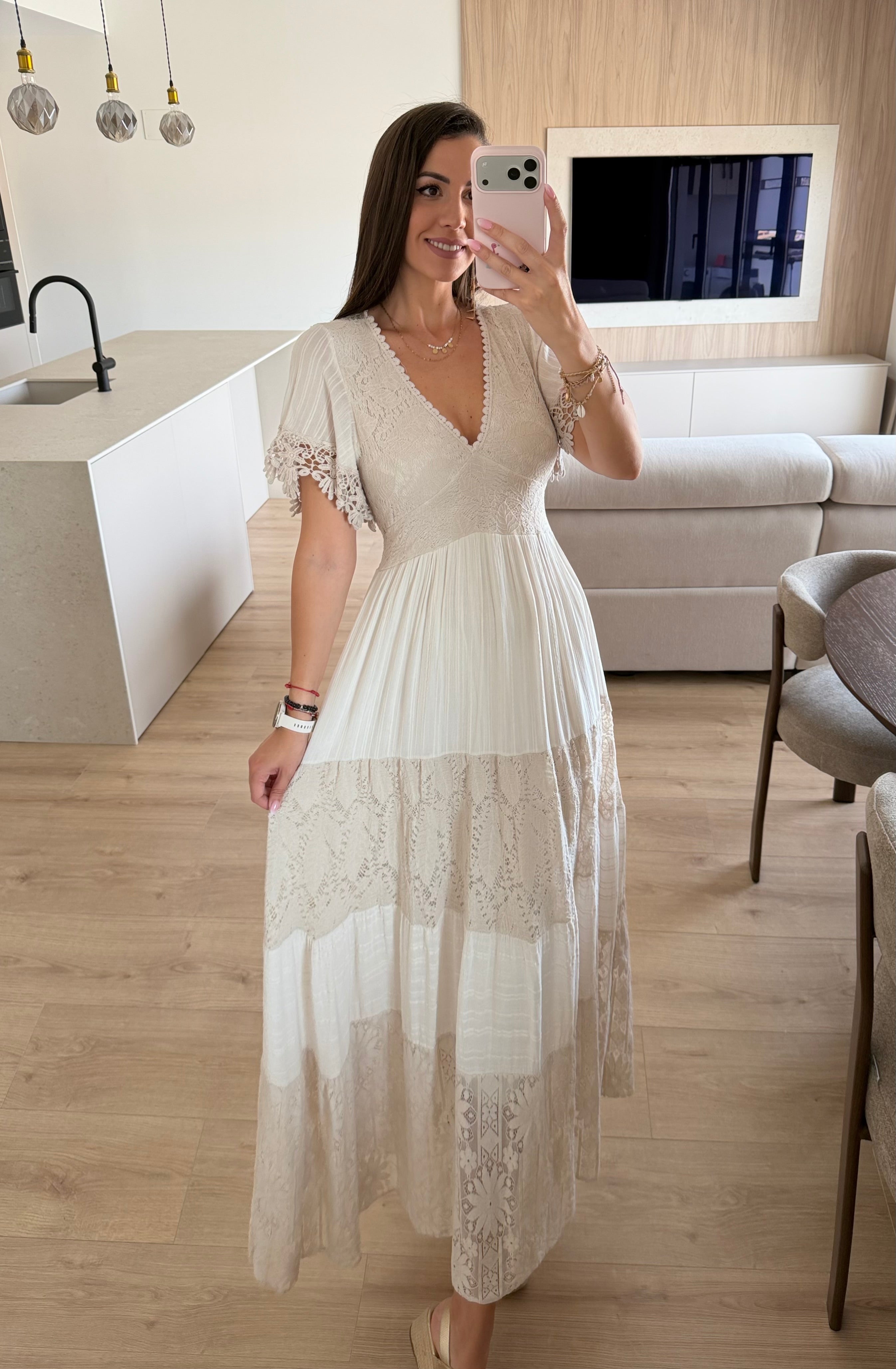Beige Aura Maxi Dress