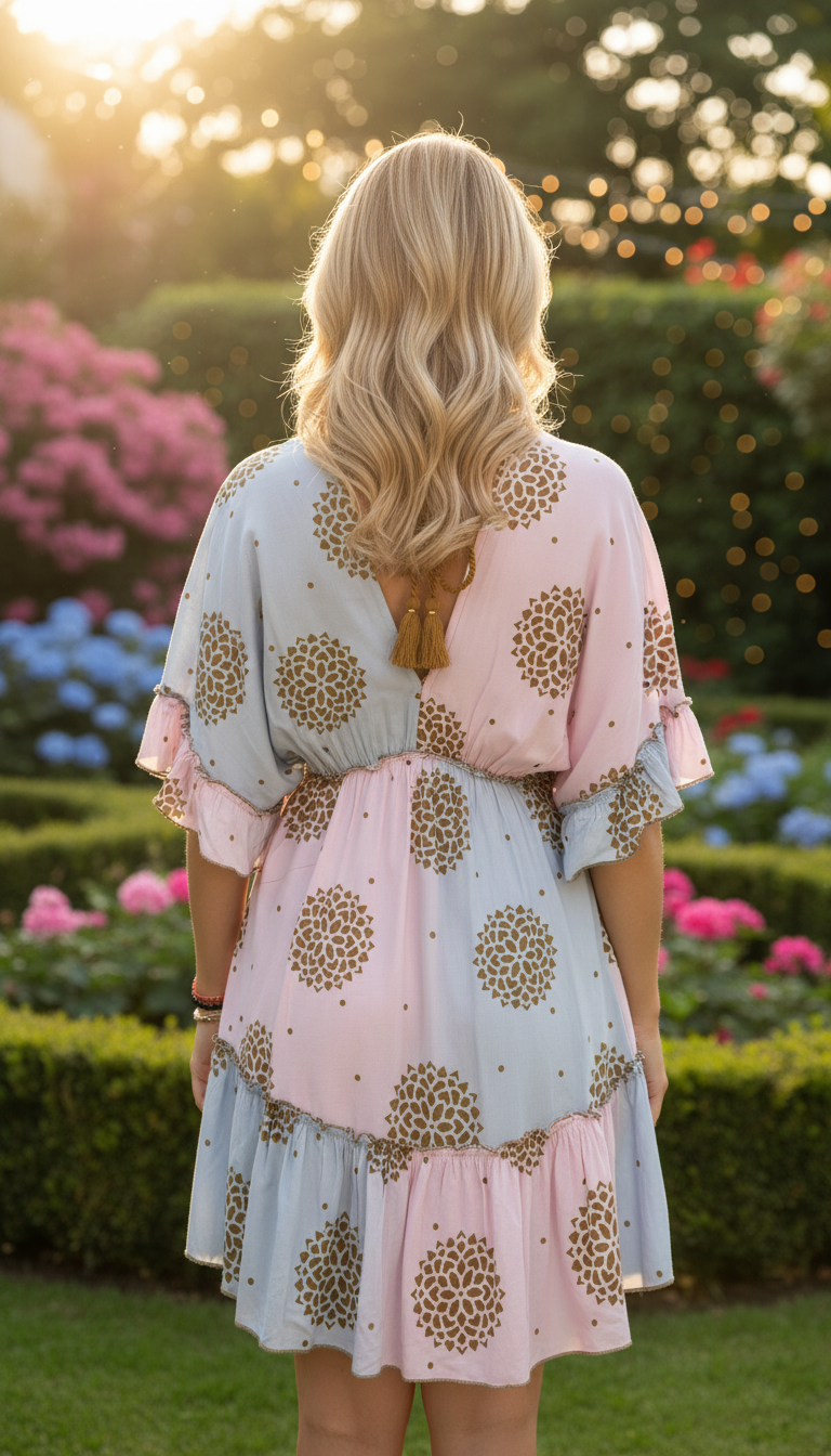 Bicolor Soft Blue Garden Dress