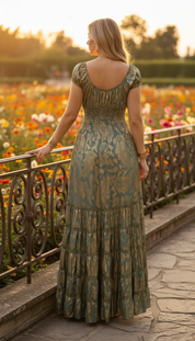 Robe longue en soie sereine