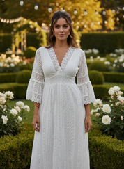 Salbeigrünes Spitzenkleid