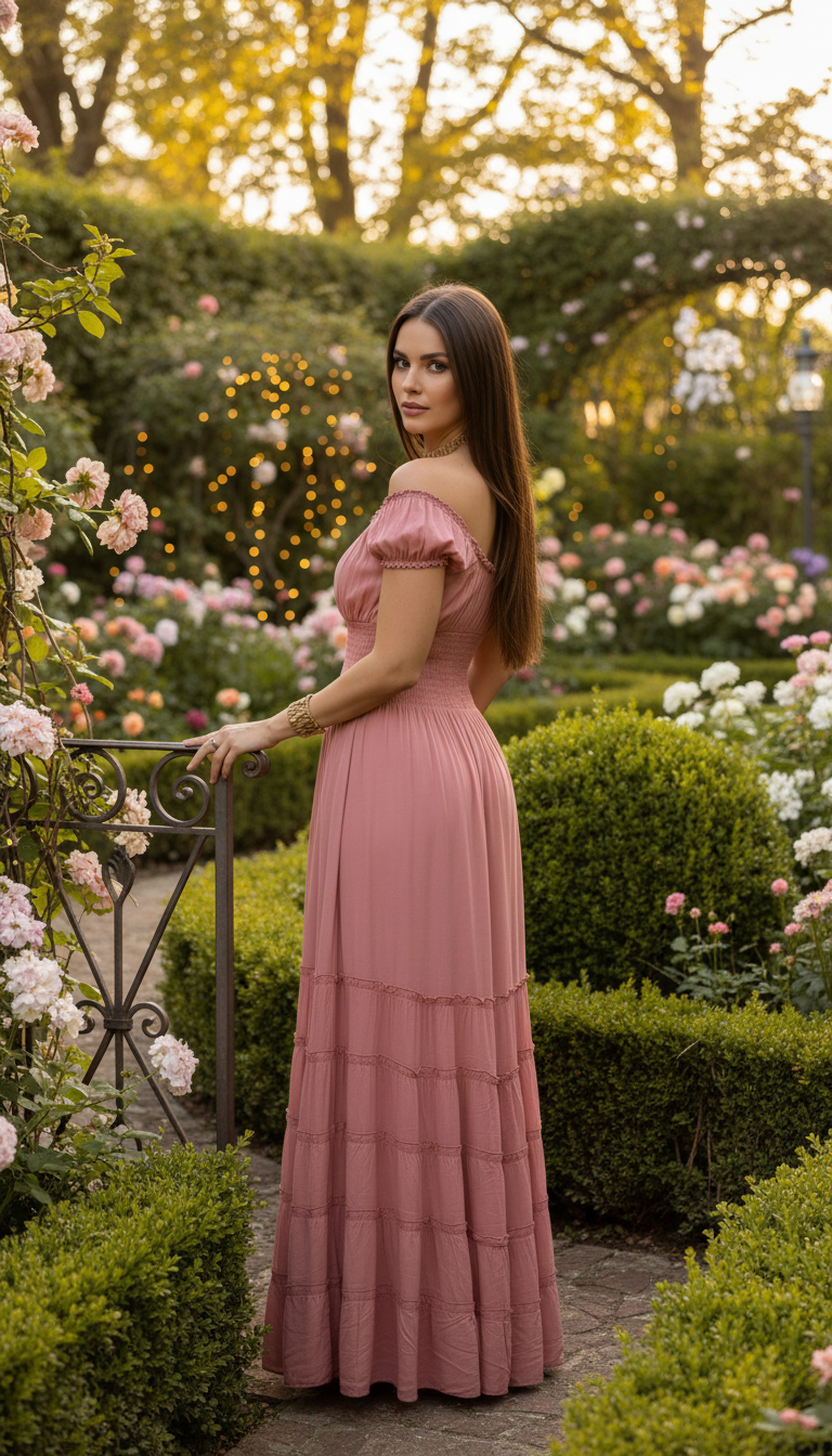 Robe Bohème Rose Sérénité