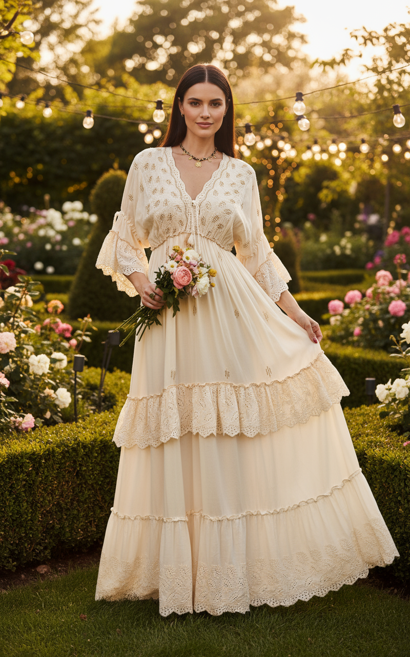 Mansi White Boho Dress