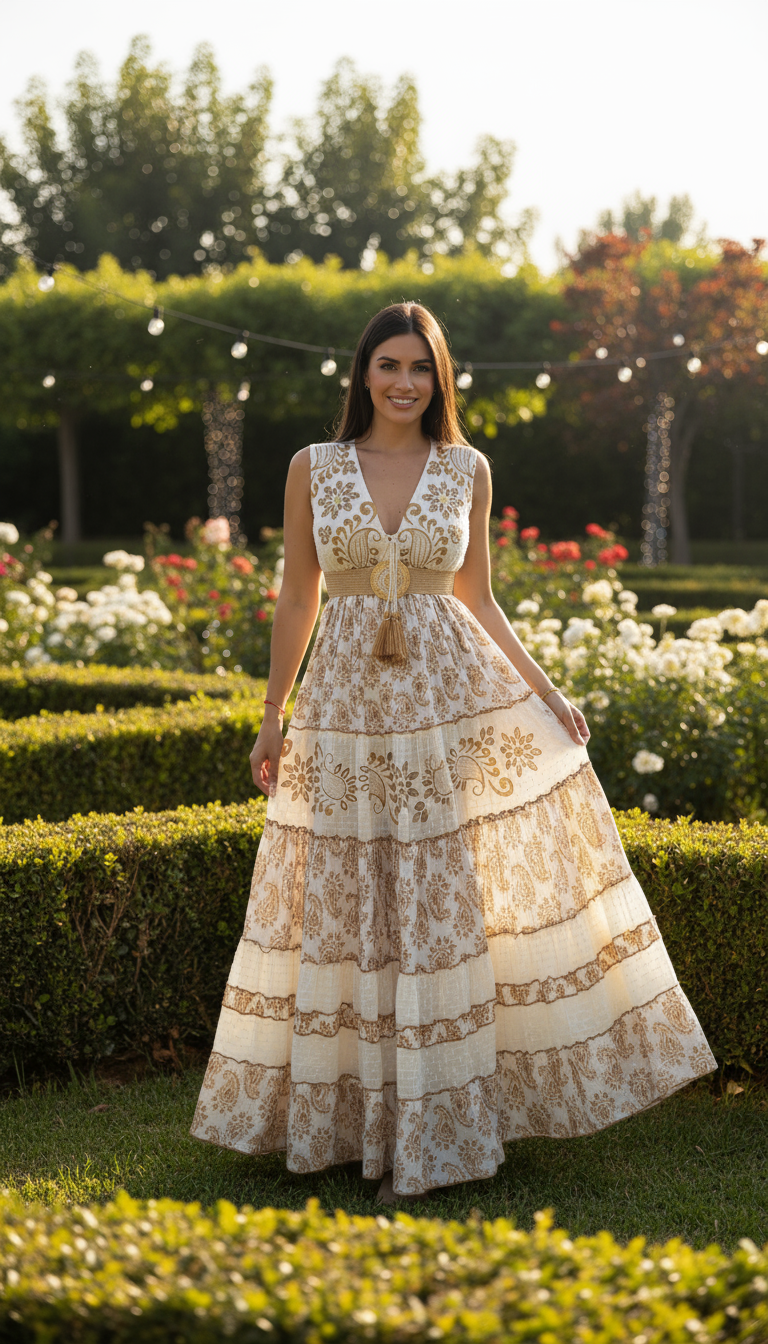 Golden Garden Maxi Dress