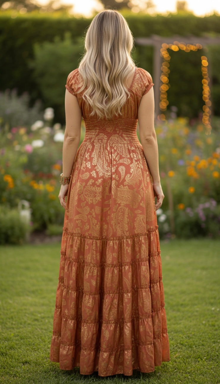 Robe longue en soie sereine