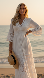 Robe en dentelle bohème pure