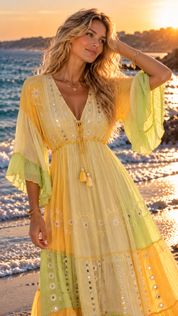 Solana Embroidered Maxi Dress