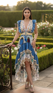 Alma Garden Blue Maxi Dress