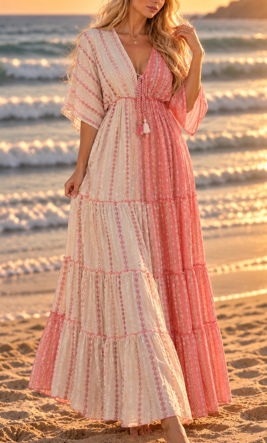 Blush Meadow Maxikleid