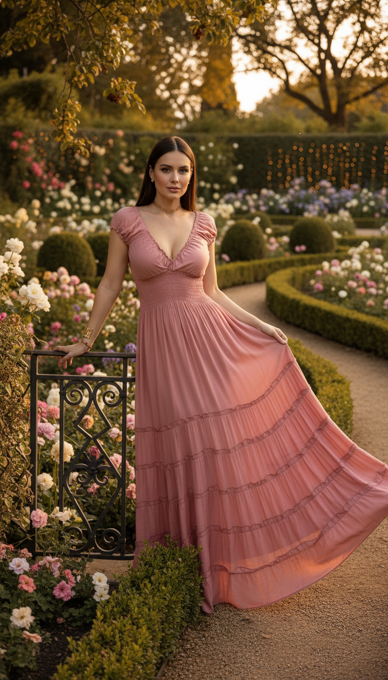 Robe Bohème Rose Sérénité
