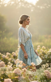 Robe bohème courte brodée à la main