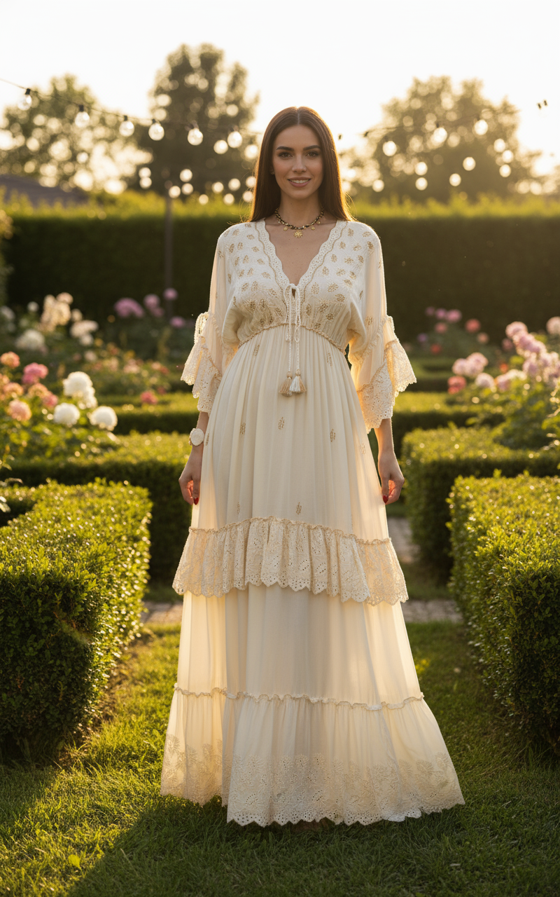 Mansi White Boho Dress