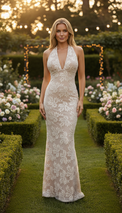 White Beaded Elegance Party Dress