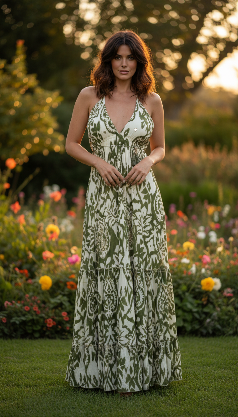 Azurea Green Maxi Dress