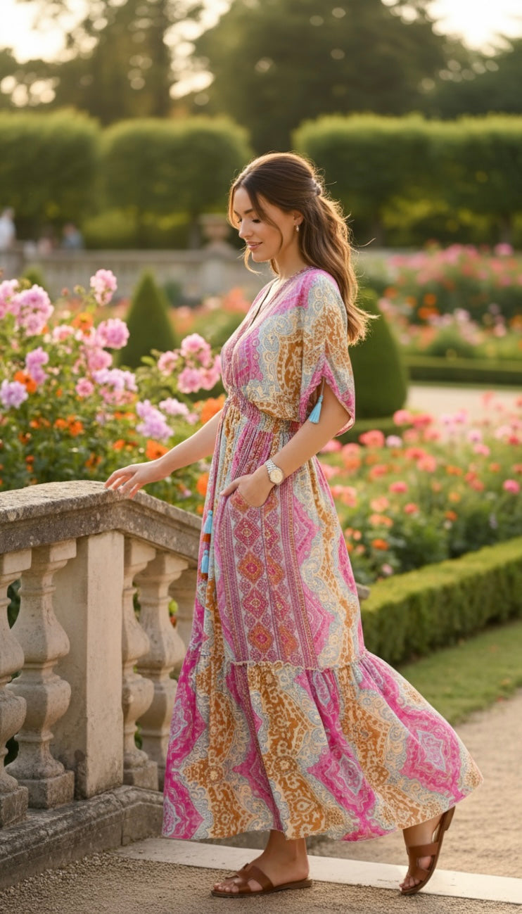 Seidenkleid „Himmlische Blüte“