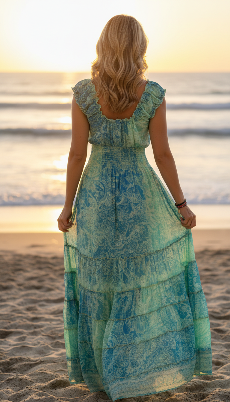 Amara Sky Blue Silk Maxi Dress
