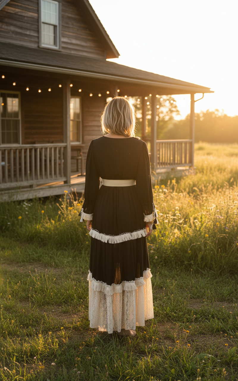 Midnight Boho Elegance in Black