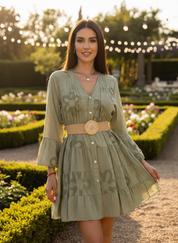 Plumeti Midi Dress
