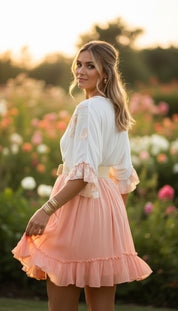 Robe bohème orange courte