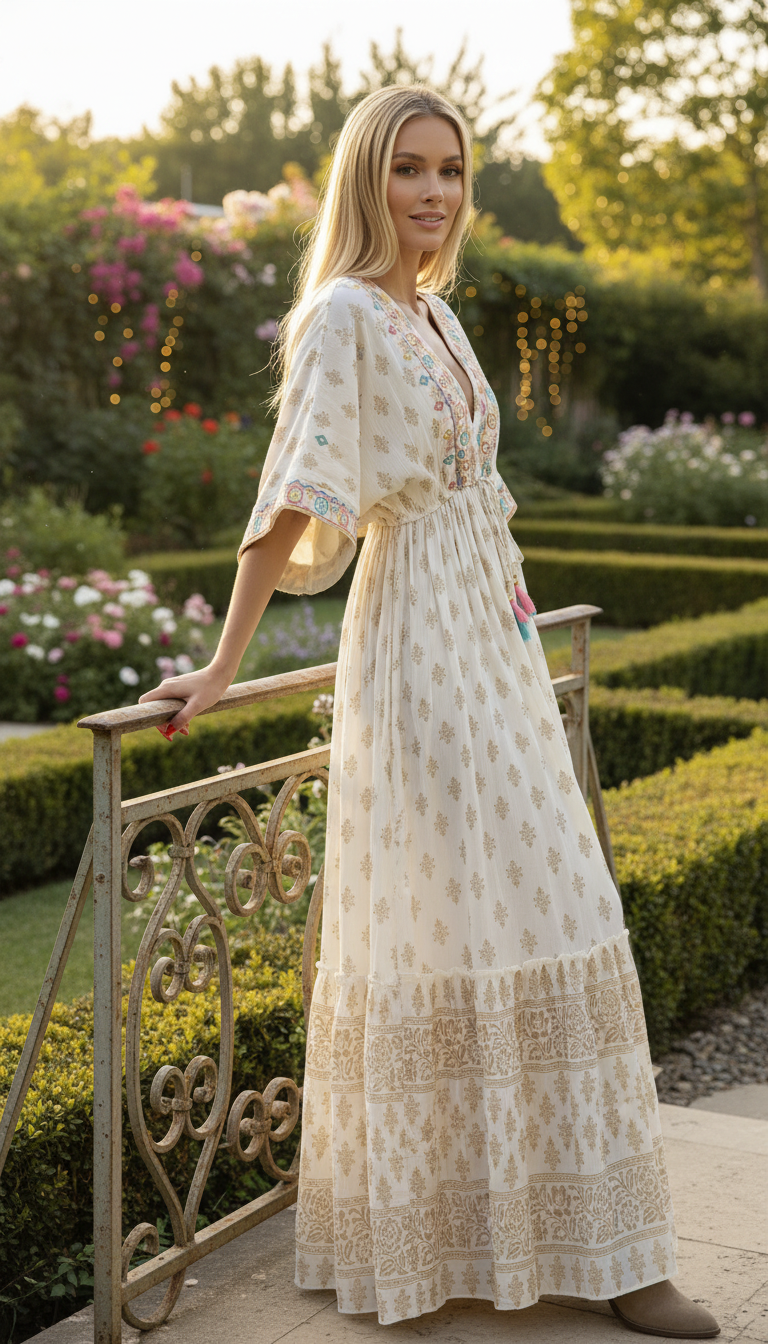 Robe longue colorée