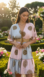 Bicolor Soft Blue Garden Dress
