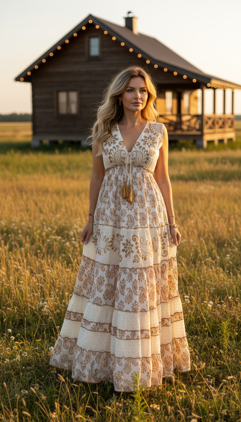 Golden Garden Maxi Dress